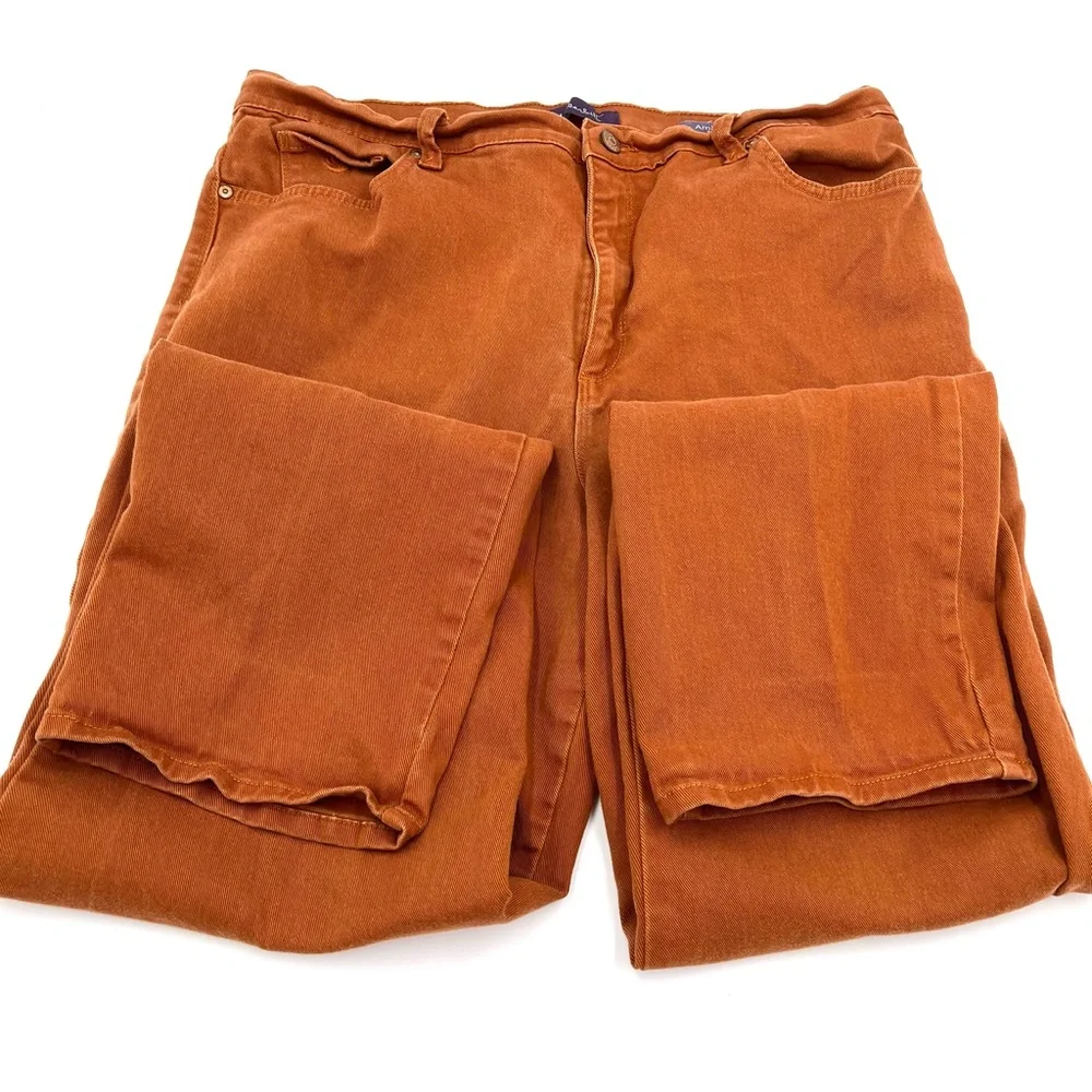 Gloria Vanderbilt Amanda High Rise Straight Leg Rust Denim Jeans Size 16 - Picture 9 of 14